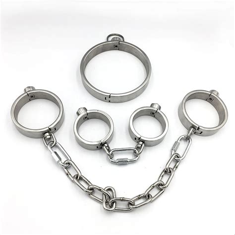 Black Emper Adult Fun Handcuffs Feet Handcuffs Stainless Steel Press Lock Simple And