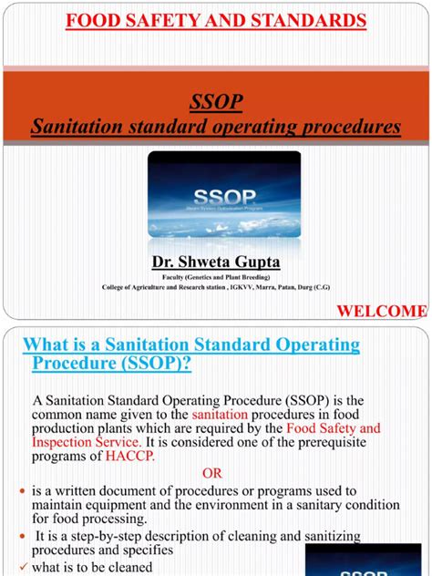 Ssop Sanitation Standard Operating Procedures Pdf