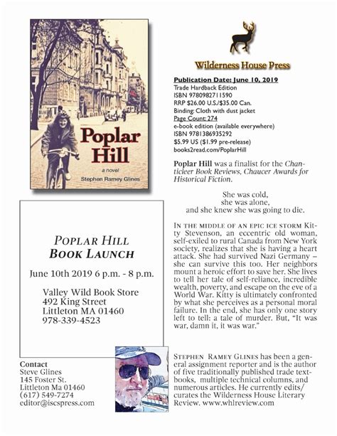 Boston Area Small Press And Poetry Scene Book Launch Poplar Hill By