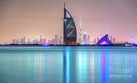 Dubai Skyline At Dusk Uae Photograph By Luciano Mortula Pixels