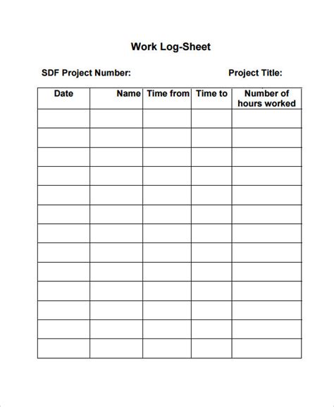 Printable Daily Work Log Template Printable Templates