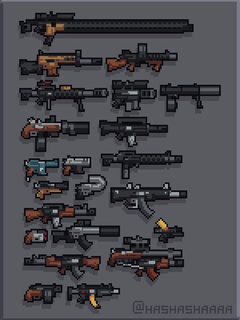 Cursed Guns Pixelart Military Drawings Pixel Art Characters Pix Art Pixel Art Games Pixel