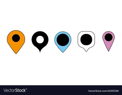 Map Pinpoint Icons Multi Series On White Vector Image