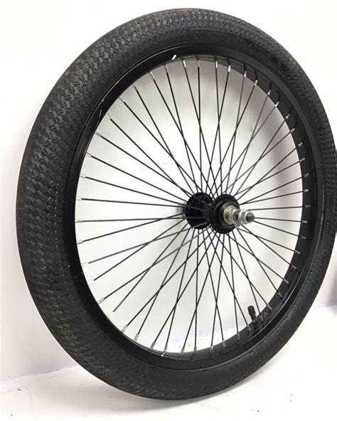 20 Bicycle Front 48 Spoke Black Alloy Wheel W 210 Tire Bmx Bike