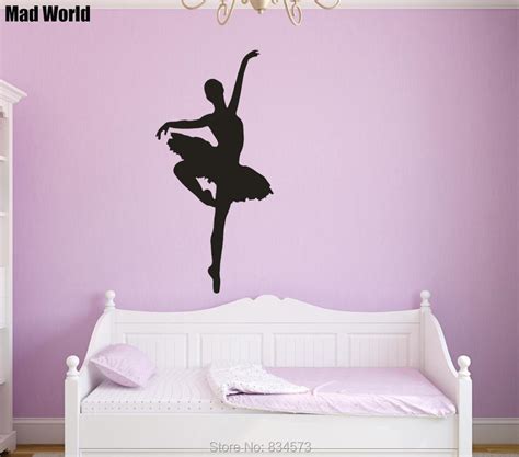 Mad World Girl Ballet Dancer Silhouette Wall Art Stickers Wall Decal Home Diy Decoration