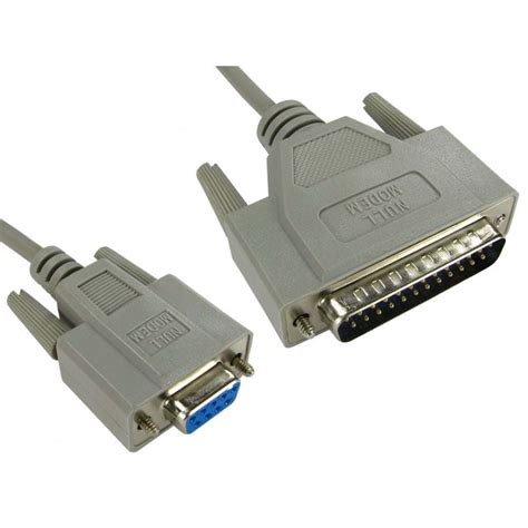 A serial port is, well, a serial port; 2M DE9 to DB25 Serial DB9 Female 9 pin to 25 pin Male Null ...