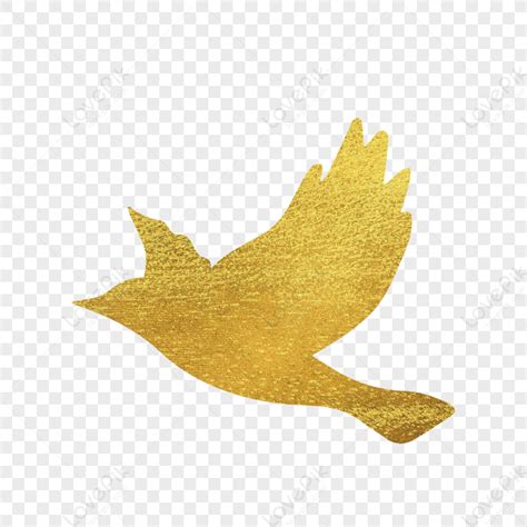 Golden Bird Paper Cutting Material Paper Bird Gold Bird Png Picture