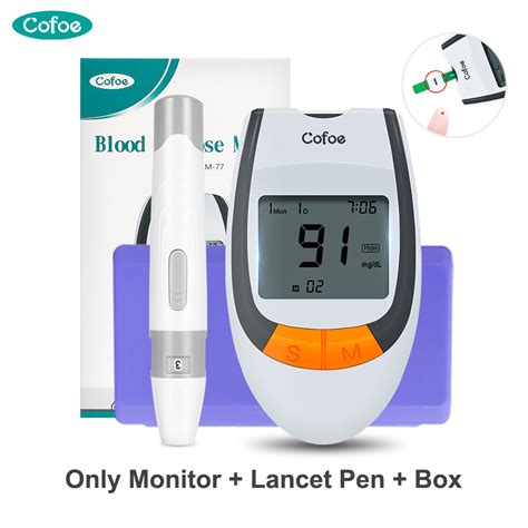 Cofoe Glm Blood Glucose Monitor Diabetes Glucometer With Lancet Pen