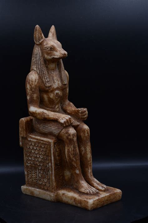 Vintage Egyptian God Anubis Statue Made In Egypt Small Hand Carved