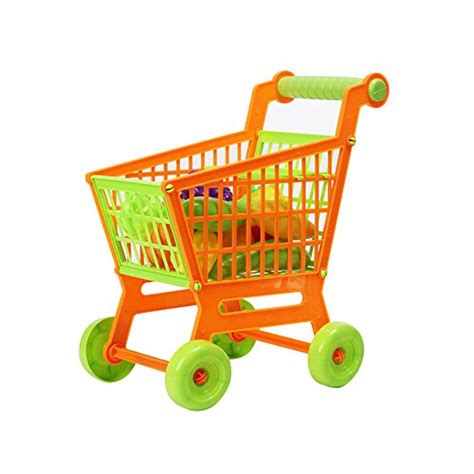 Buy Kids Children Mini Shopping Cart With Full Grocery Food Pretend