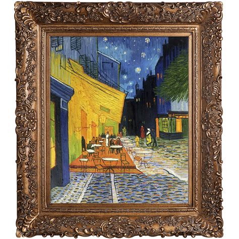Cafe Terrace At Night Hand By Vincent Van Gogh Framed Painting Print