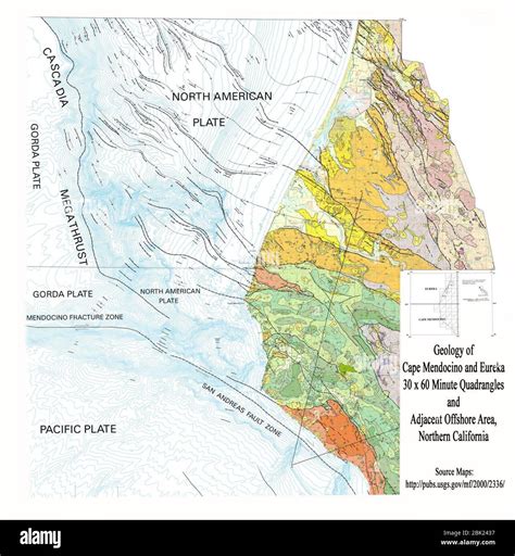 Humboldt County Geology Map Usgs Stock Photo Alamy