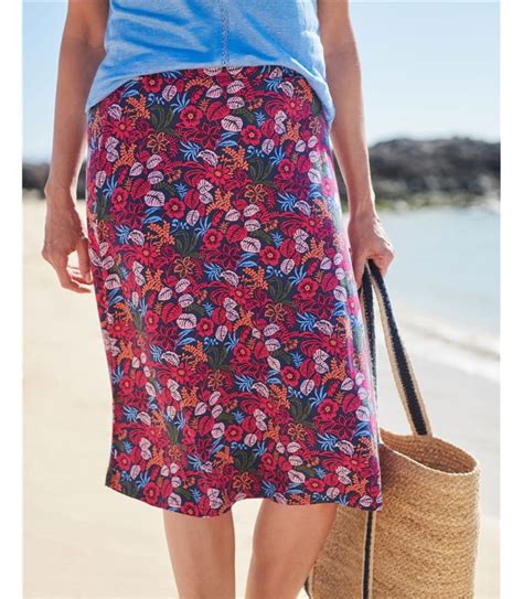 Multi Palm Print Womens Jersey A Line Skirt Woolovers Us