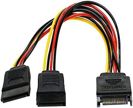 SATA Power Y Splitter Cable 2 Pack 15 Pin SATA Power Splitter Cable