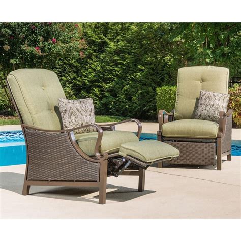 5 automatic reclining outdoor patio lounge chair. Hanover Ventura Reclining Wicker Outdoor Lounge Chair with ...
