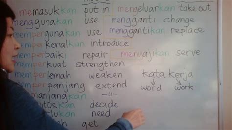Learn Indonesian Language 27 Verb 13 Prefix Me Per Suffix Kan I