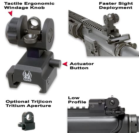 Ar 15 A2 Flip Up Rear Sight A2 Spring Actuated Buis