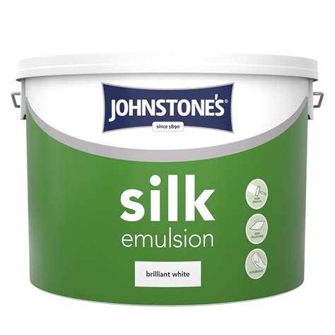 Buy Johnstones Paint Vinyl Silk Emulsion Brilliant White 10l From