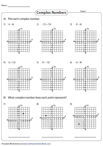 Graphing Complex Numbers Worksheet Multiple Choice