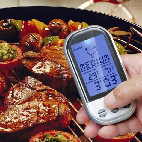 Remote Wireless Digital Kitchen Cooking Meat Thermometer With Timer For