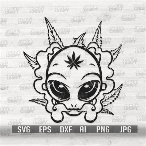 Alien Smoking Weed Svg Alien Svg Smoking Joint Svg Etsy New Zealand