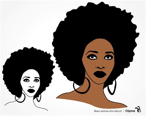 Afro Black Woman Clip Art Svg