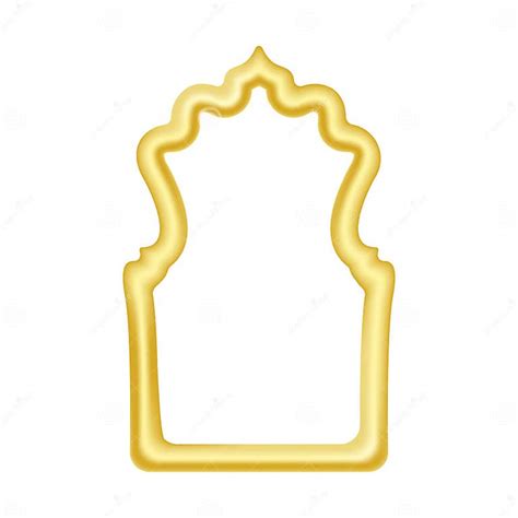 3d Golden Frame Islamic Gold Arch Vector Stock Illustration