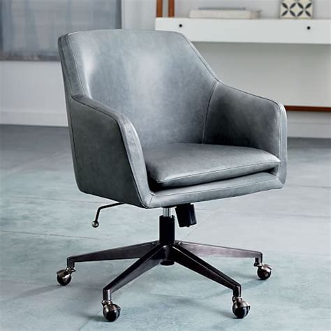 Helvetica Leather Office Chair West Elm Modern Desk Chair Best