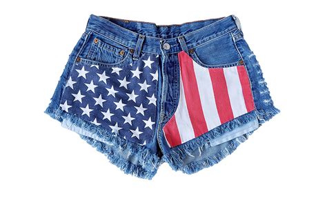 Levis High Waisted Denim Shorts Grunge Hipster Tumblr Clothing American Flag
