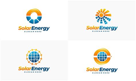 Set Of Solar Energy Logo Designs Vector Sun Power Logo 15452231 Vector