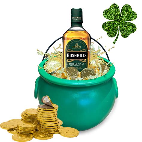 Luck Of The Irish Bushmills 10 Year Whiskey And Chocolate Coins T Set