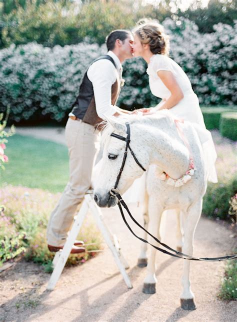 Bride And Groom With Horse Elizabeth Anne Designs The Wedding Blog