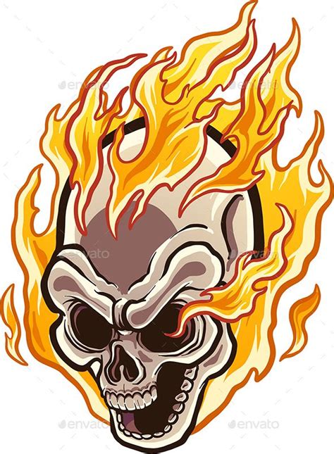 Flaming Skull Skull Art Drawing Fire Drawing Skull Drawing