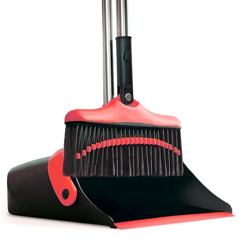 Broom And Dustpan Set With Long Handle Kitchen Brooms And Stand Up