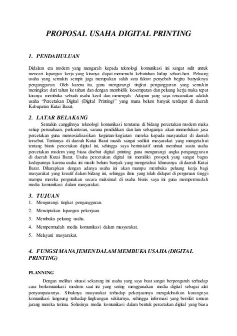 Contoh Bisnis Plan Media Cetak