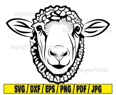 Sheep Head Svg Farm Svg Animal Svg Etsy