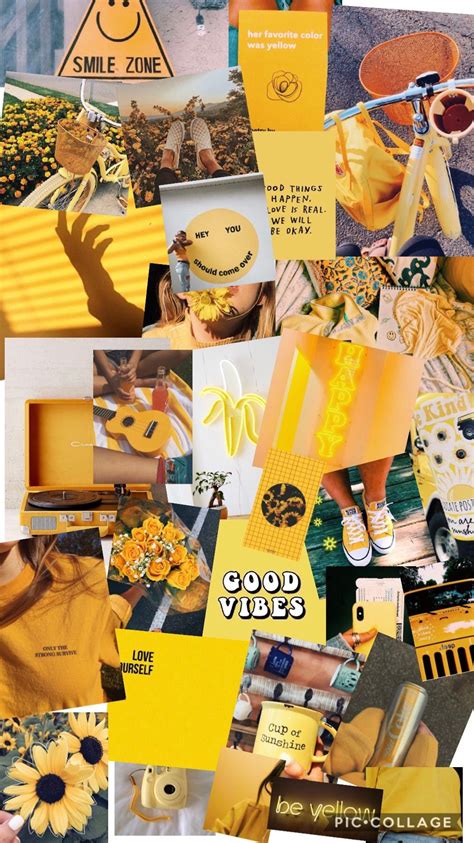 Yellow Aesthetic Collage Wallpapers For Laptop Pic Future