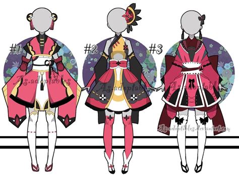 See more ideas about drawing clothes, japanese outfits, anime outfits. kimono outfit adoptable batch CLOSED by AS-Adoptables