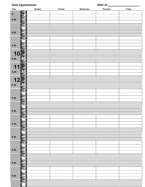 Printable Appointment Calendar