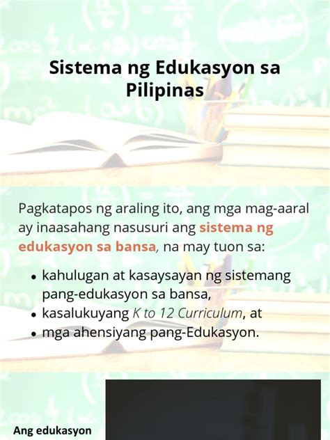 L1 Sistema Ng Edukasyon Sa Pilipinas Pdf