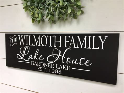 Lake House Decor Custom Lake House Sign Personalized Lake Etsy