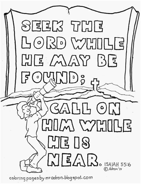 Coloring Pages For Kids By Mr Adron Isaiah 556 Seek The Lord While