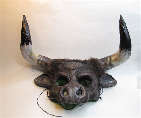 Minotaur Bull Mask Mythological Beast Taurus Black Bull Etsy