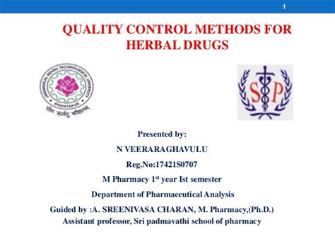 Quality Control Methods For Herbal Drugs