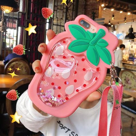 Fashion Liquid Strawberry Phone Case For Iphone 66s6plus77plus88p