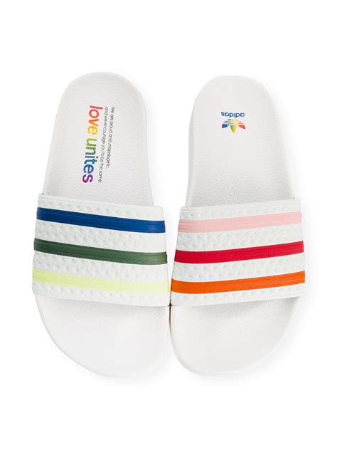 Lyst Adidas Adilette Pride Slides In White