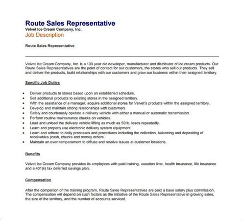 10 Sample Sales Representative Job Description Templates Free Sample