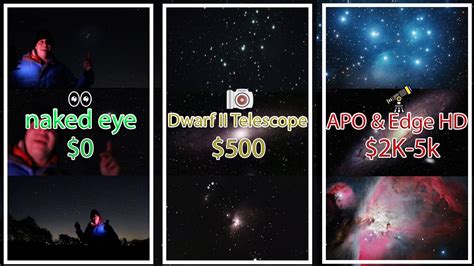 Vs Vs Telescope Naked Eye Vs Dwarf Ii Seestar S Vs Edge Hd Apo Telescopes