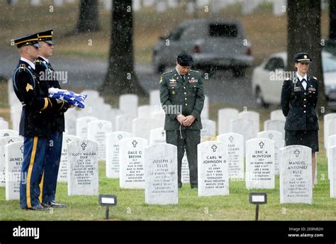 Heavy Rain During A Funeral Service For U S Army Captain Maria Ines Ortiz At Arlington