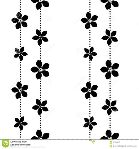 Black And White Vector Flower Pattern Stock Illustration